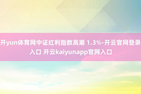 开yun体育网中证红利指数高潮 1.3%-开云官网登录入口 开云kaiyunapp官网入口