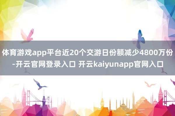 体育游戏app平台近20个交游日份额减少4800万份-开云官网登录入口 开云kaiyunapp官网入口